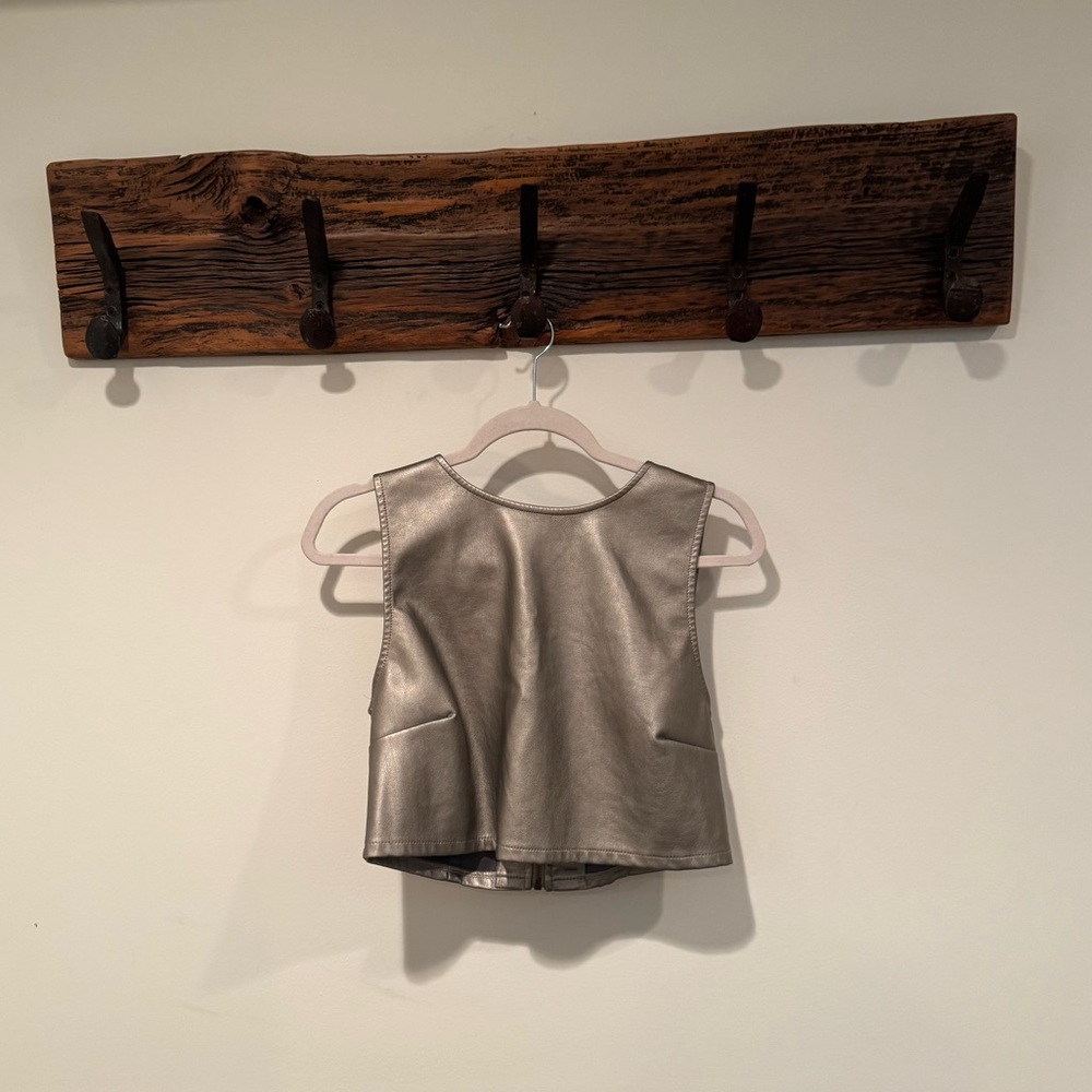 Silver Sleeveless Crop Top